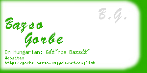 bazso gorbe business card